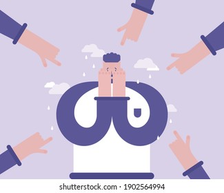 Social tension. Other people's opinions.  Psychology concept. Vector illustration  for telework, remote working and freelancing concept, business, start up