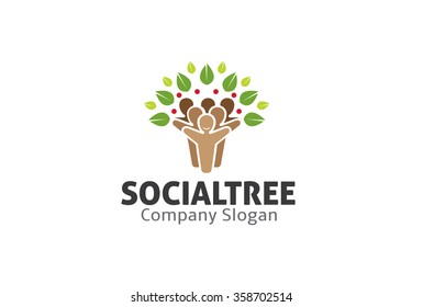 Social Tree Logo Symbol Design Illustration