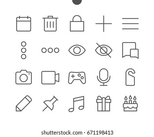 Social UI Pixel Perfect Well-crafted Vector Thin Line Icons 48x48 Ready for 24x24 Grid for Web Graphics and Apps with Editable Stroke. Simple Minimal Pictogram Part 3-3