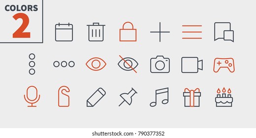 Social UI Pixel Perfect Well-crafted Vector Thin Line Icons 48x48 Ready for 24x24 Grid for Web Graphics and Apps with Editable Stroke. Simple Minimal Pictogram Part 3-3