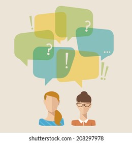 Social vector icons with dialog options