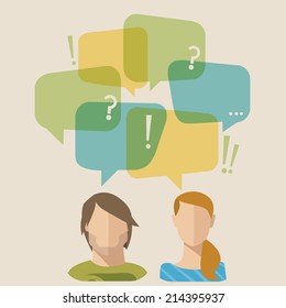 Social vector icons with dialog options