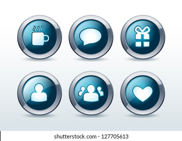Social and web communication icons set vector illustration
