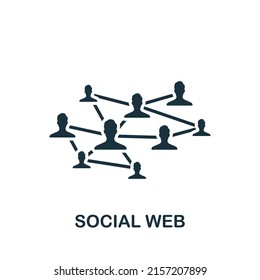 Icono de Web social. Icono Monocromo simple de la industria 4.0 para plantillas, diseño web e infografías