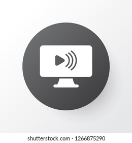 Social webinar icon symbol. Premium quality isolated vlog element in trendy style.