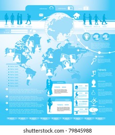 Social website design background, vector illustration