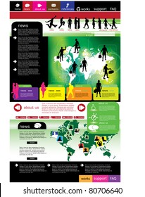 Social website design background, vector illustration