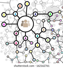 Social Website Design template Molecule And Communication Background - Vector Illustration, Graphic Design Useful For Your Design 