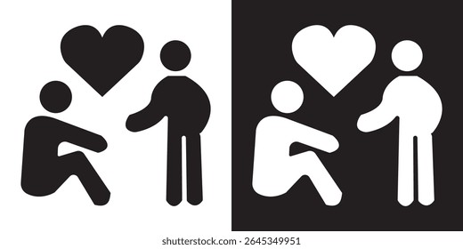 Social welfare black and white icon. vector illustration. EPS 10AI