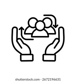 Social Welfare Icon Line Vector Illustration