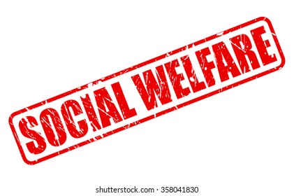 SOCIAL WELFARE red stamp text on white
