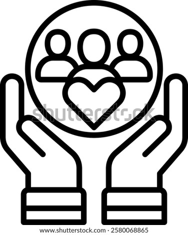 Social Well-Being icon line vector illustration