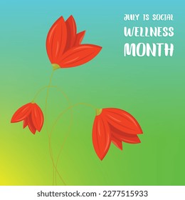 Mes de bienestar social. Diseño adecuado para carteles y pancartas de tarjetas de felicitación