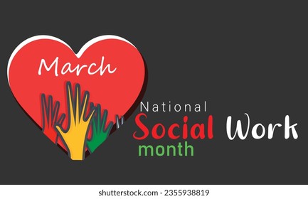 Social work month. background, banner, card, poster, template. Vector illustration.