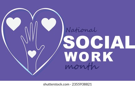 Social work month. background, banner, card, poster, template. Vector illustration.