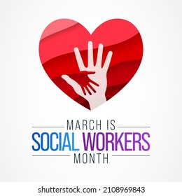 Social Work month is observed every year in March, in recognition of the contributions of social workers to society. Vector illustration svg