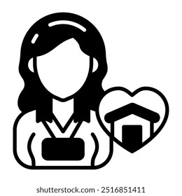 Social Worker Glyph Icon, Vector illustration