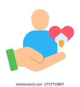 Icono de trabajador social Ilustración vectorial de diseño plano