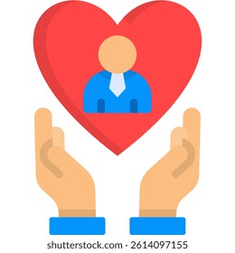 Social Worker Icon Flat Vector Illustration