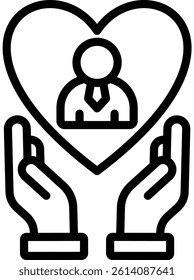 Social Worker Icon Outline Vector Illustration