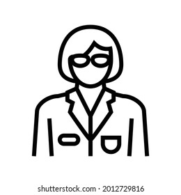 social worker line icon vector. social worker sign. isolated contour symbol black illustration