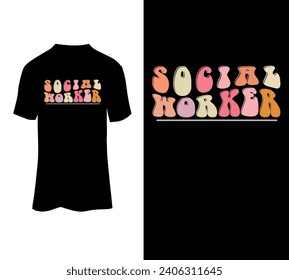 Social worker vector t-shirt design for sale.