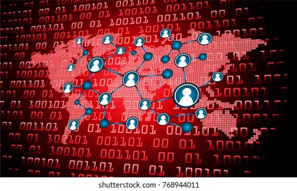 Social world media network concept. cyber design vector