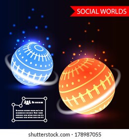 Social Worlds Abstract Background vector