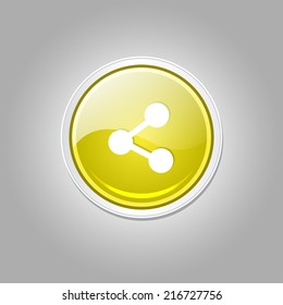 Social Yellow Vector Icon Button