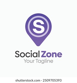 Modelo de design de logotipo de zona social. Bom para negócios, agência, comunidade e organização