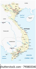 Socialist Republic Of Vietnam Road Vector Map