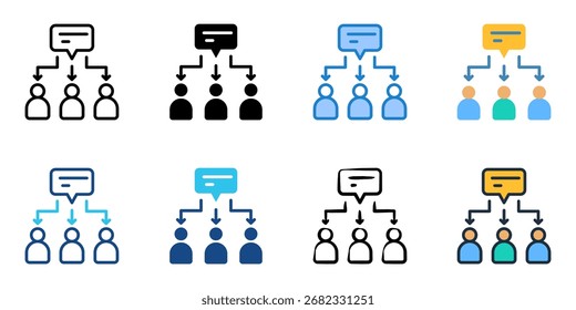 Socialization icon set multiple style collection 
