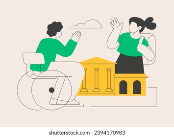 Socialization of pupils abstract concept vector illustration. Socialization in classroom, inclusivity program, school environment, pupils social interaction, peers play together abstract metaphor.