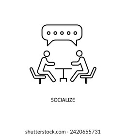 socialize concept line icon. Simple element illustration. socialize concept outline symbol design.