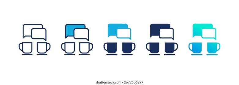 Socializing icon set multiple style collection
