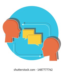 Socially perceptive concept on white background. Flat vector illustration for web. 