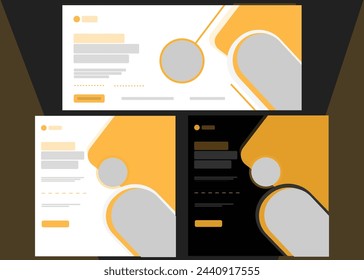 Socialmedia post and cover photo template with white, black and yellow color. Suitable for social networks.