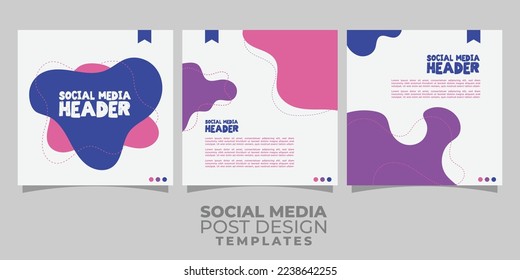 socialmedia post design template with trendy style and colorful shapes