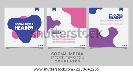 socialmedia post design template with trendy style and colorful shapes