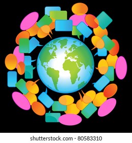Social-Media-Globe.The development of global communications