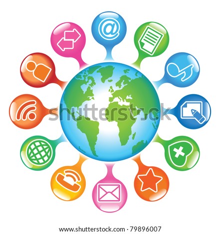 Social-Media-Globe.The development of global communications
