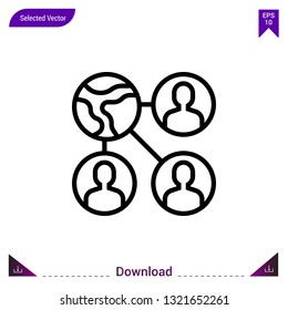 social-network icon vector . Best modern, simple, isolated, application ,network-sharing icon , logo, flat icon for website design or mobile applications, UI / UX design vector format