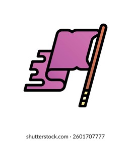 Societal collapse. Editable vector icon, coloured with outlined stroke.