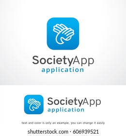 Society App Logo Template Vector Design, Emblem, Design Concept, Creative Symbol, Icon