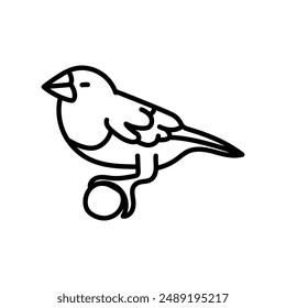 Society Finch Outline Icon, Vector illustration