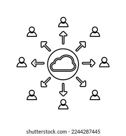 society icon, cloud, association, vector illustration