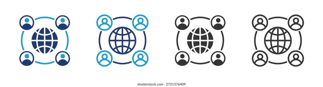 Society icon set collection multi-style.