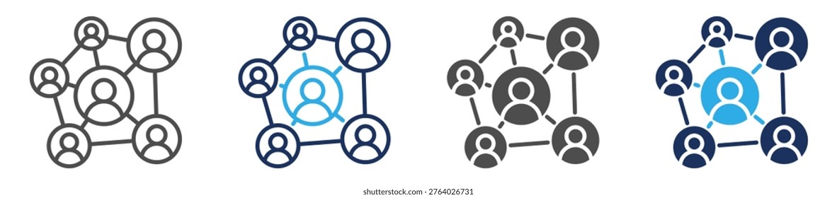 society icon set multi concept
