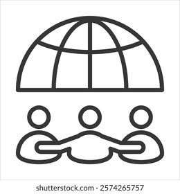 Society Icon Vector Illustration Outline