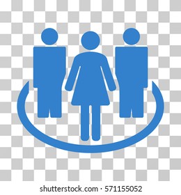 Society icon. Vector illustration style is flat iconic symbol, cobalt color, transparent background. Designed for web and software interfaces.